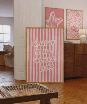 Pink Set of 6 Prints, Trendy Wall Art for Dorm Decor, Digital Download
