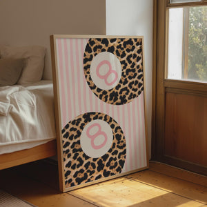 Pink Leopard Set of 3 Prints, Trendy Wall Art for Preppy Dorm Decor, Digital Download