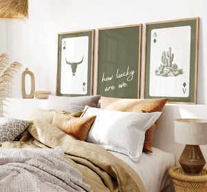 Lucky Playing Cards Set of 3 Prints