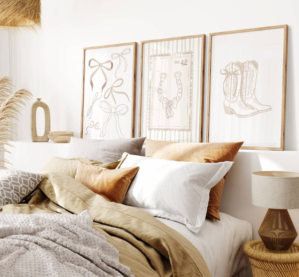 Beige Cowgirl Set of 15 Prints